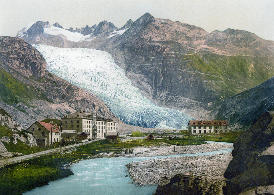 Le glacier du Rhône en 1900 © Wikipedia